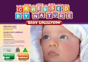 100% Australian Wool Reversible Cot Under Blanket by Caressed by Nature