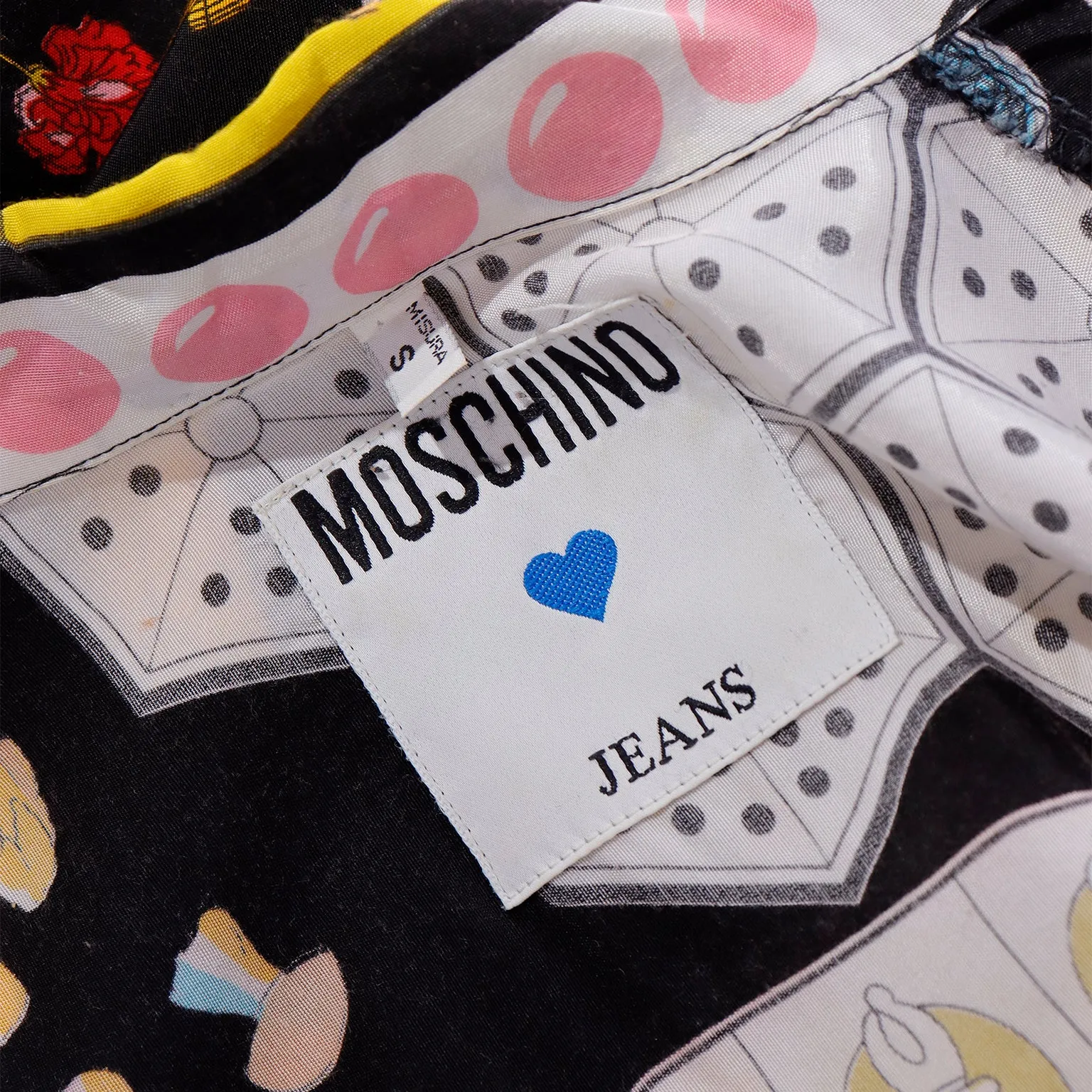 1980s Franco Moschino Vintage Games & Iconography Novelty Print Shirt