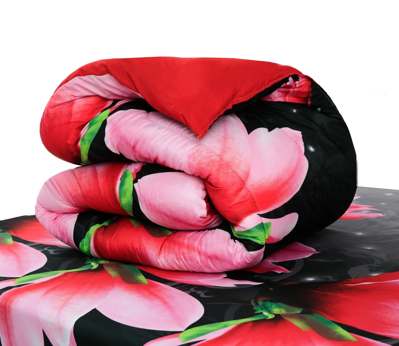 1PC Double Winter Comforter-15015Pink Lotus