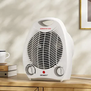 2000W Rapid Electric Fan Heater, Portable, Safety Cut-Off - Devanti