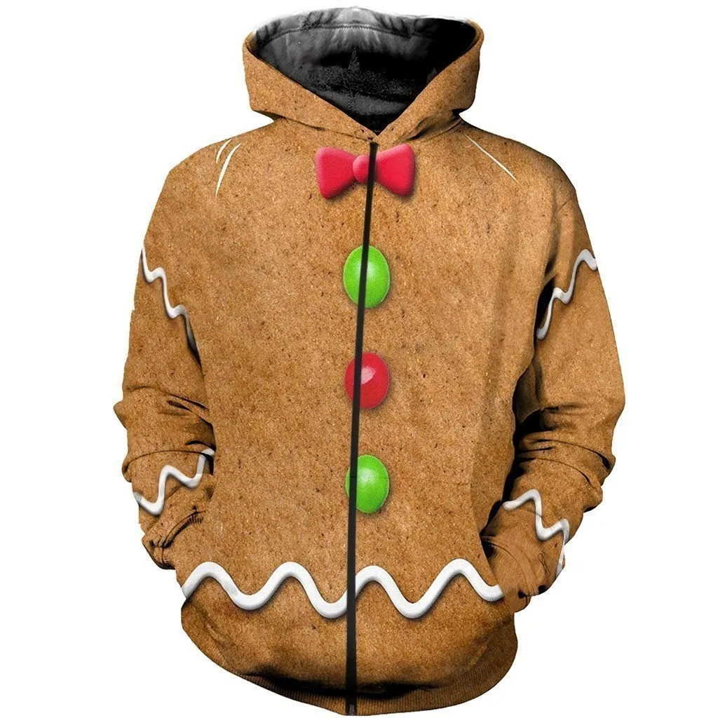 3D All Over Printed Ginger Bread Man 3D Full Printed Sweatshirt Hoodie Shirts