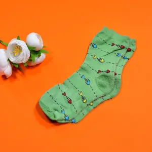 6355 1PAIR SOCKS PRINTED TRENDY MULTIPLE DESIGNER SOCKS