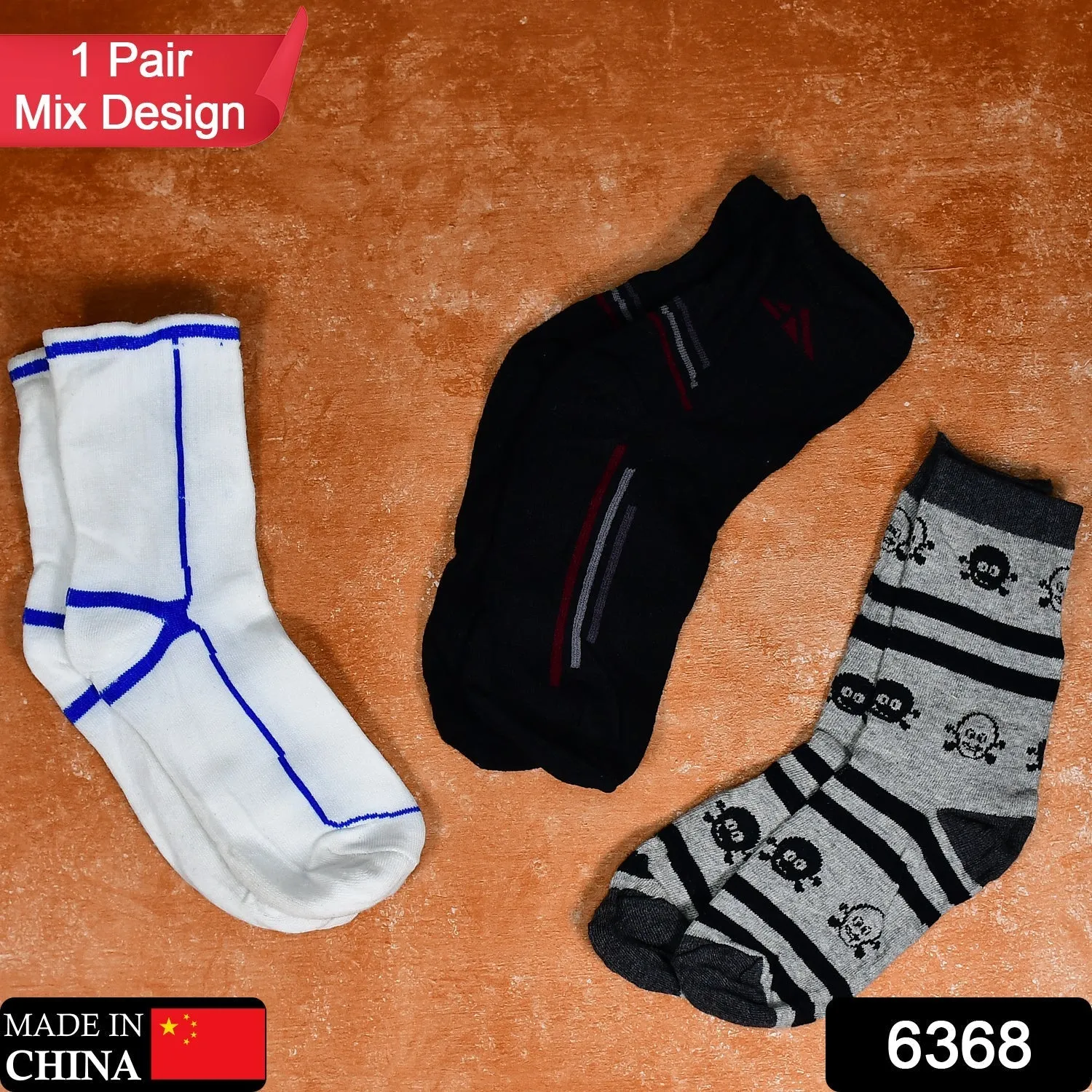 6368 1PAIR SOCKS PRINTED TRENDY MULTIPLE DESIGNER SOCKS football socks