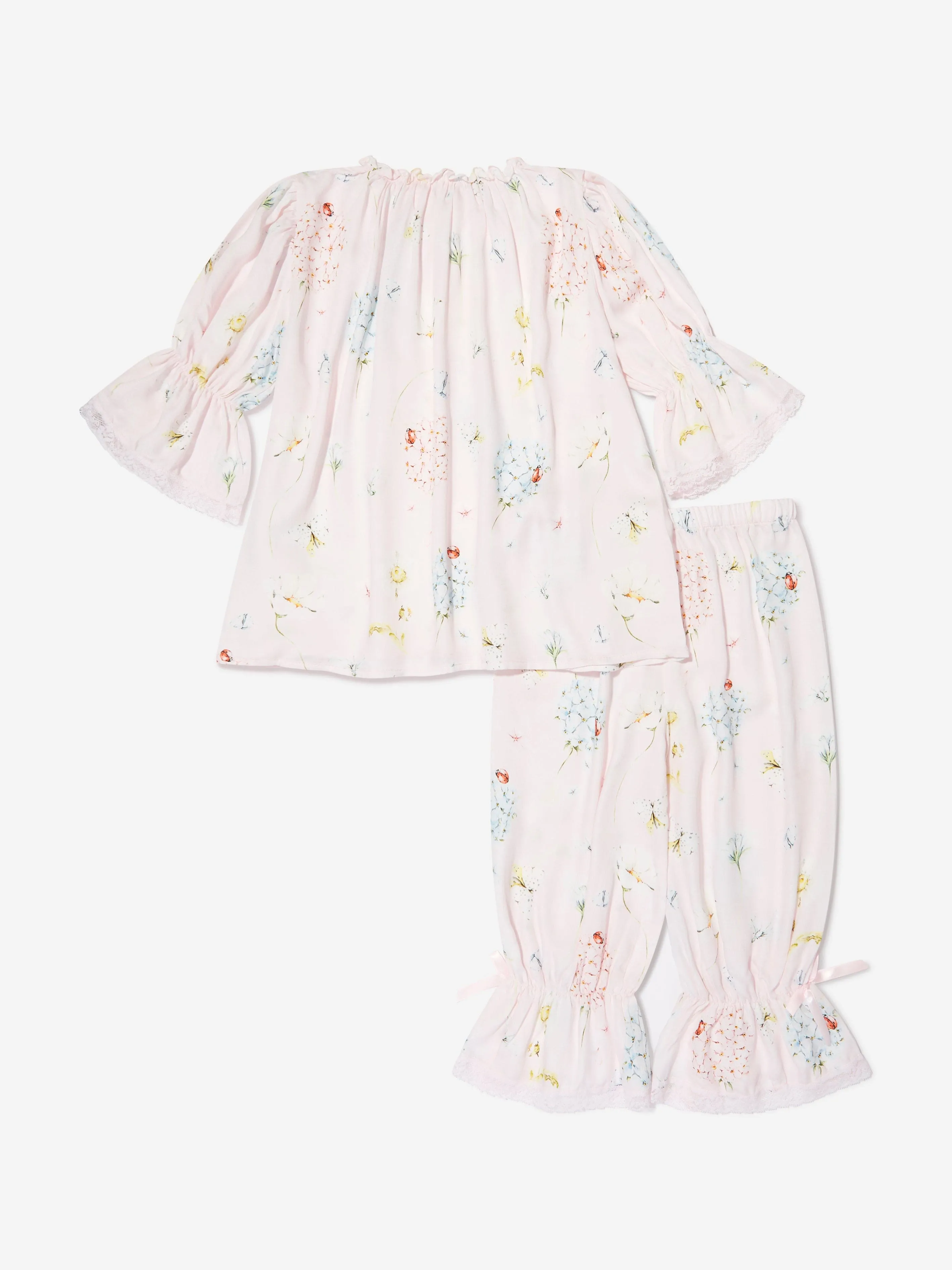 Amiki Children Girls Arianna Ladybug Print Pyjama Set in Pink