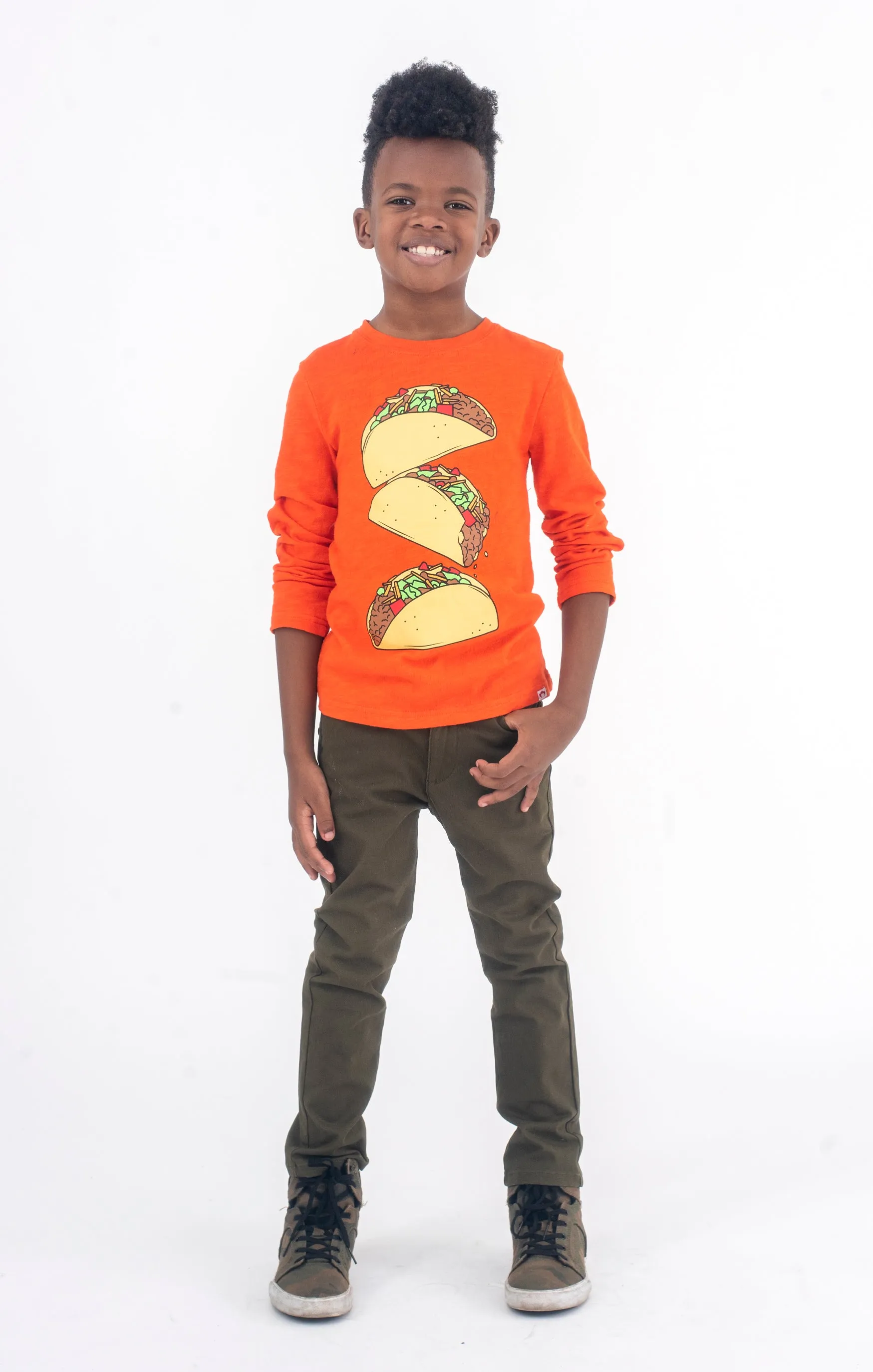 APP Taco Graphic Long Sleeve Tee in Orange