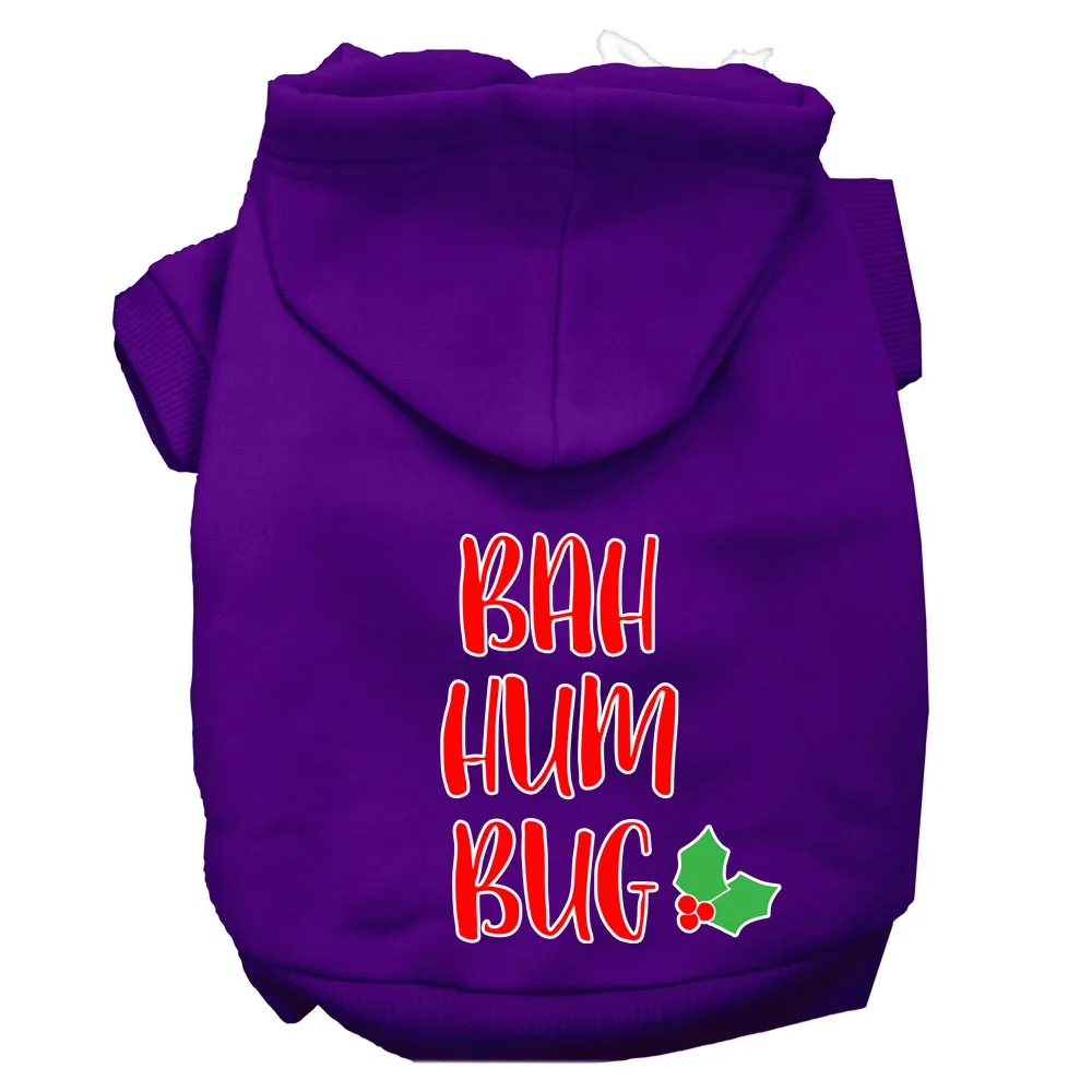 Bah Humbug Screen Print Dog Hoodie Purple L