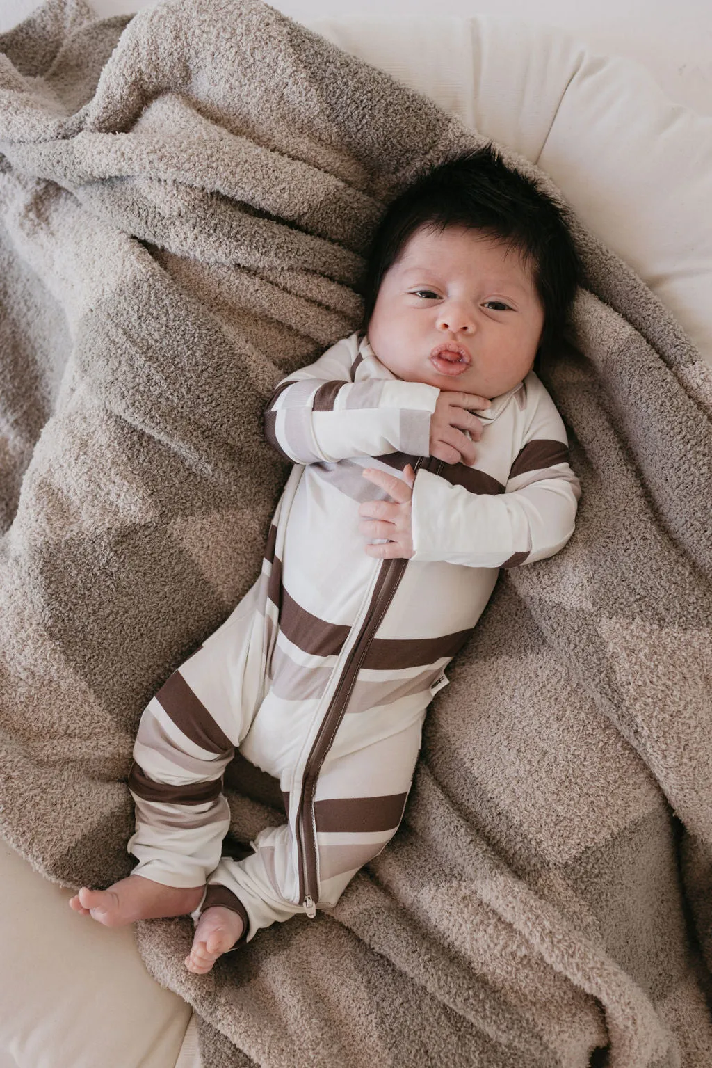 Bamboo Zip Pajamas | Woodland Stripes