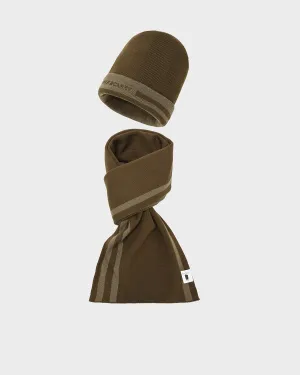 Beanie Scarf Duo in Olive