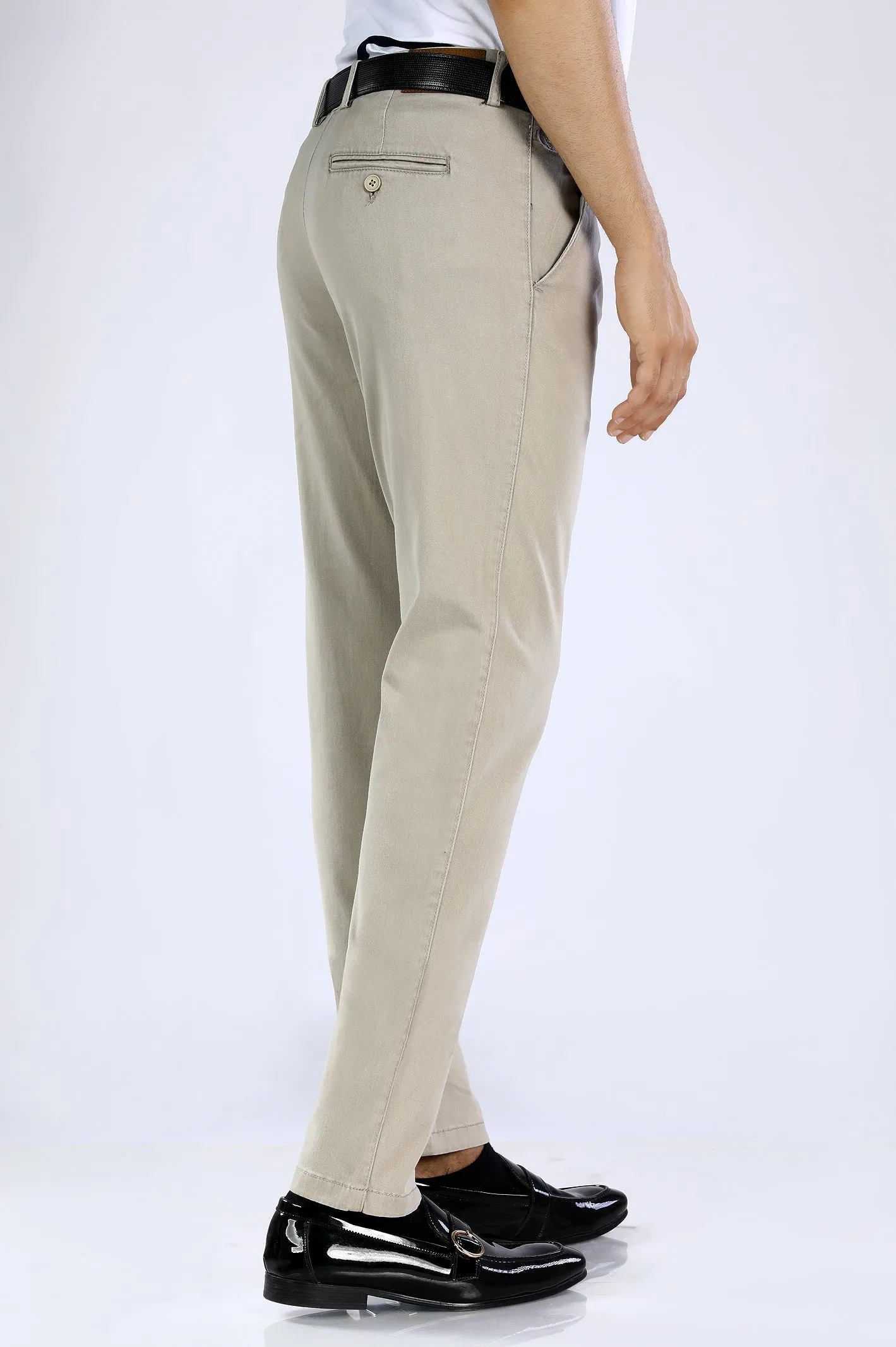 Beige Smart Fit Cotton Chino