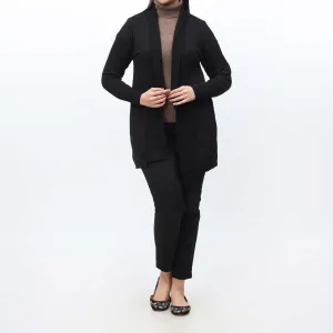 Black Long Length Cardigan PW3907