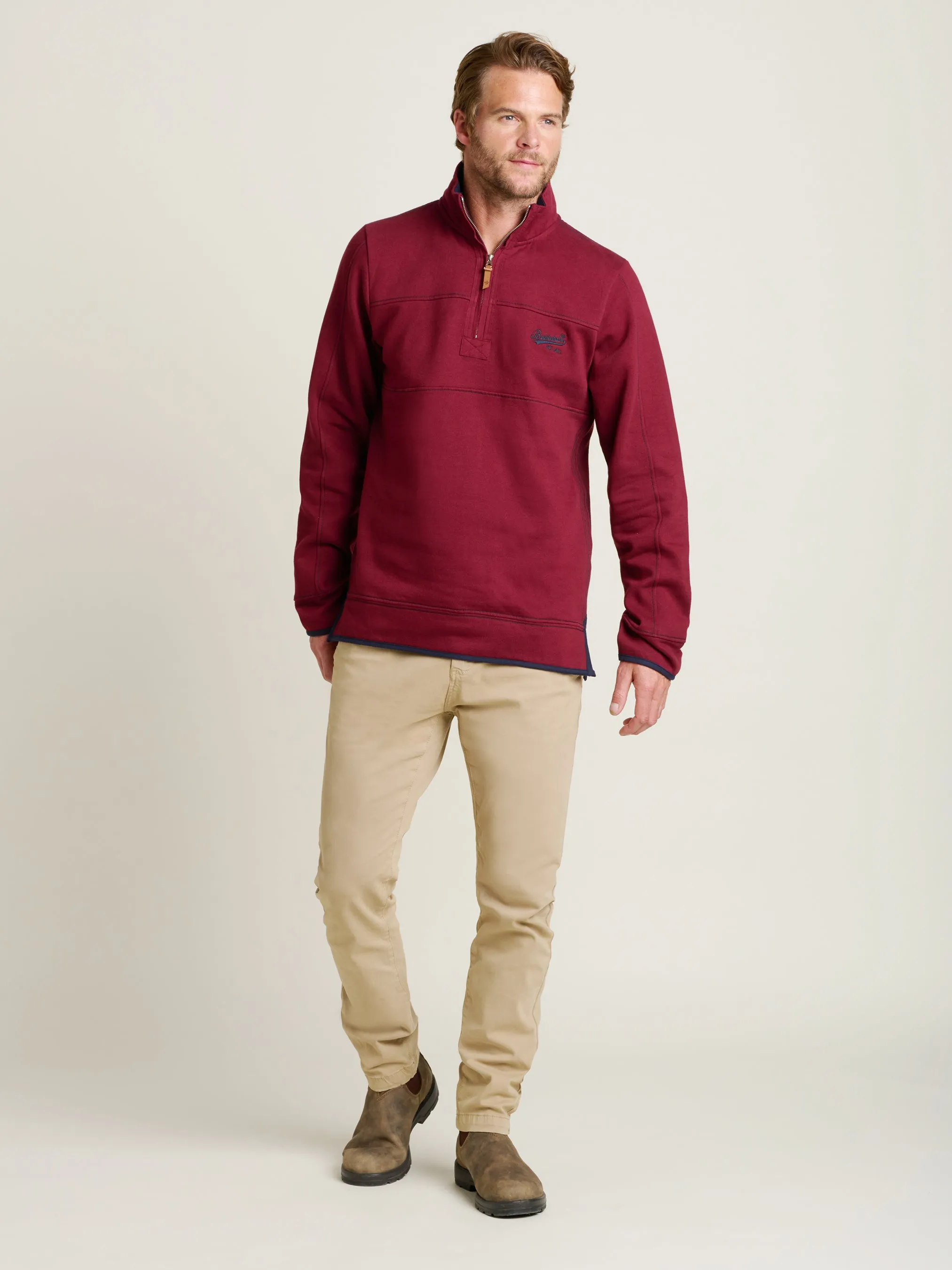 Burgundy Quarter Zip Sweatshirt