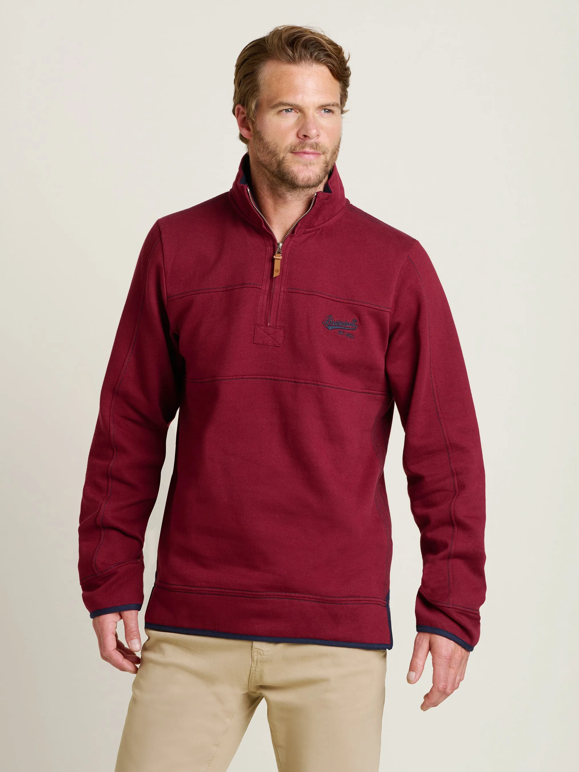 Burgundy Quarter Zip Sweatshirt