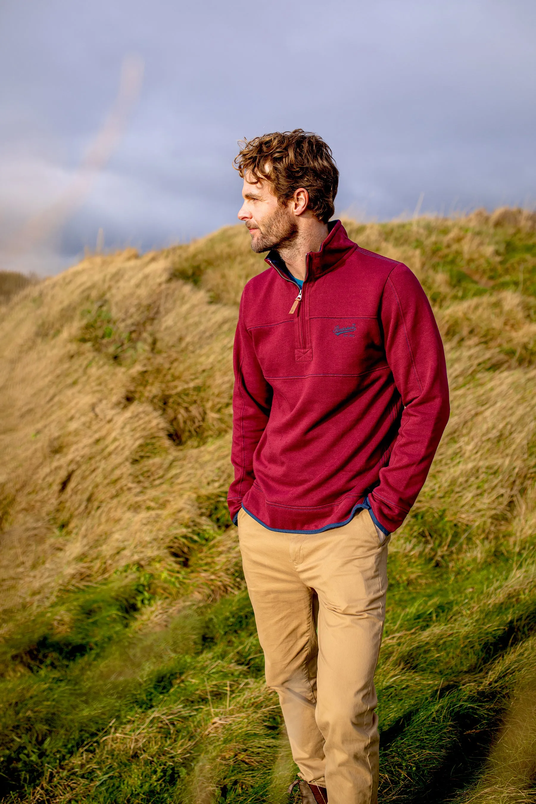 Burgundy Quarter Zip Sweatshirt