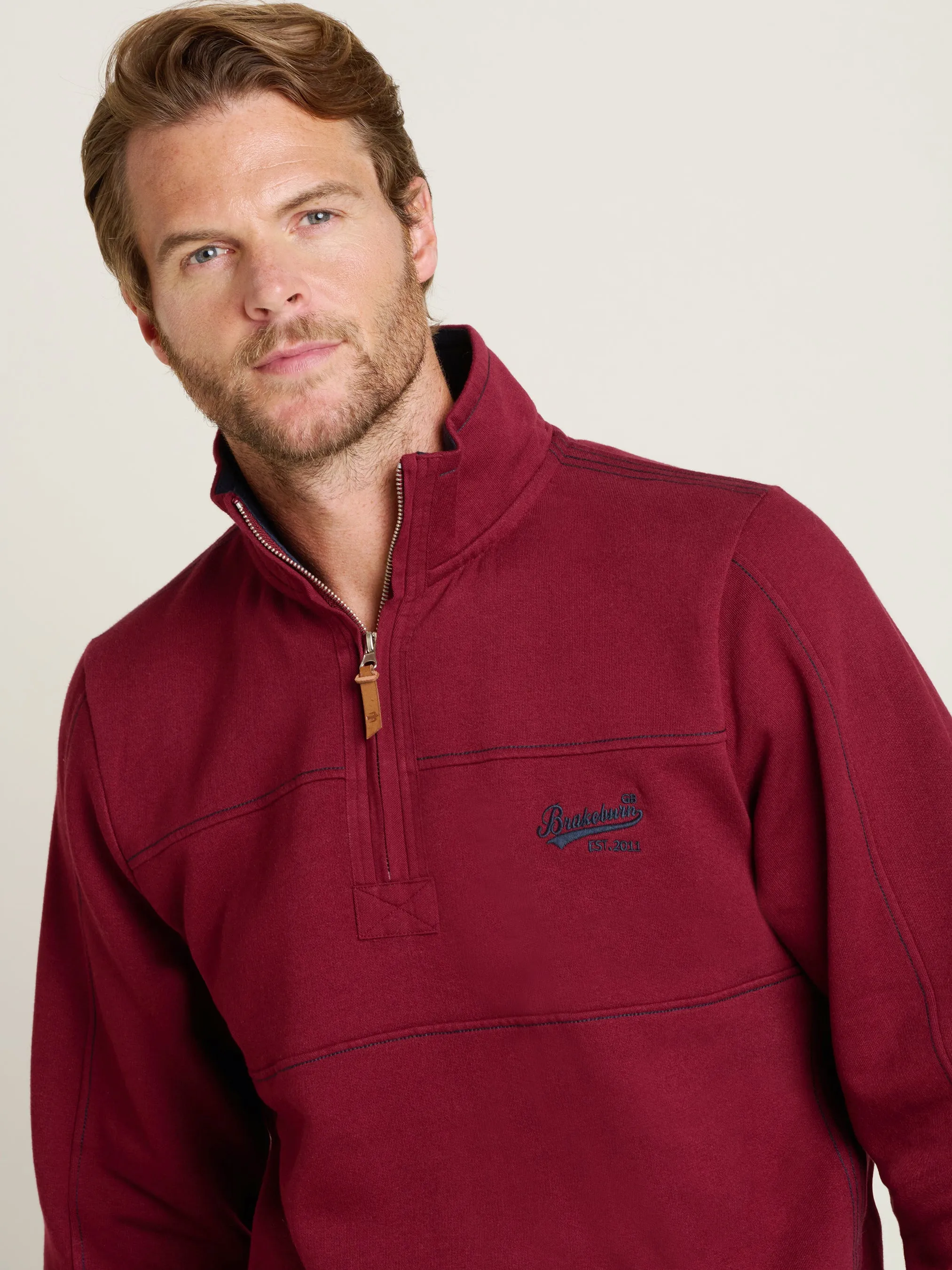 Burgundy Quarter Zip Sweatshirt