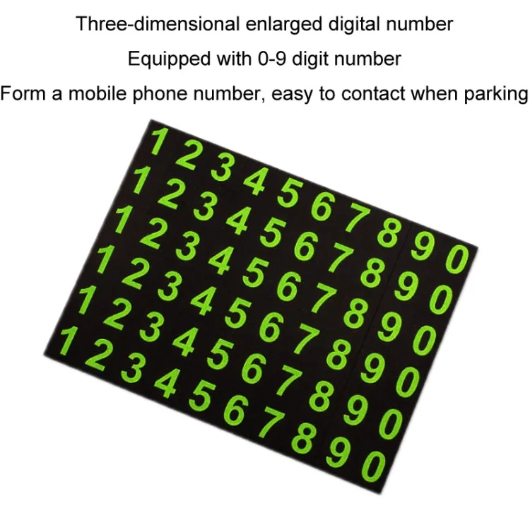 Car Center Console Mobile Phone Anti-skid Mat Temporary Parking Number Plate