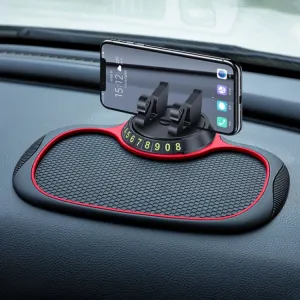 Car Center Console Mobile Phone Anti-skid Mat Temporary Parking Number Plate