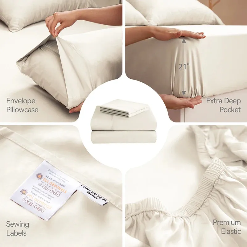 Comfort Bamboo Bed Sheet Set - Silky Soft, Cooling, and Eco-Friendly