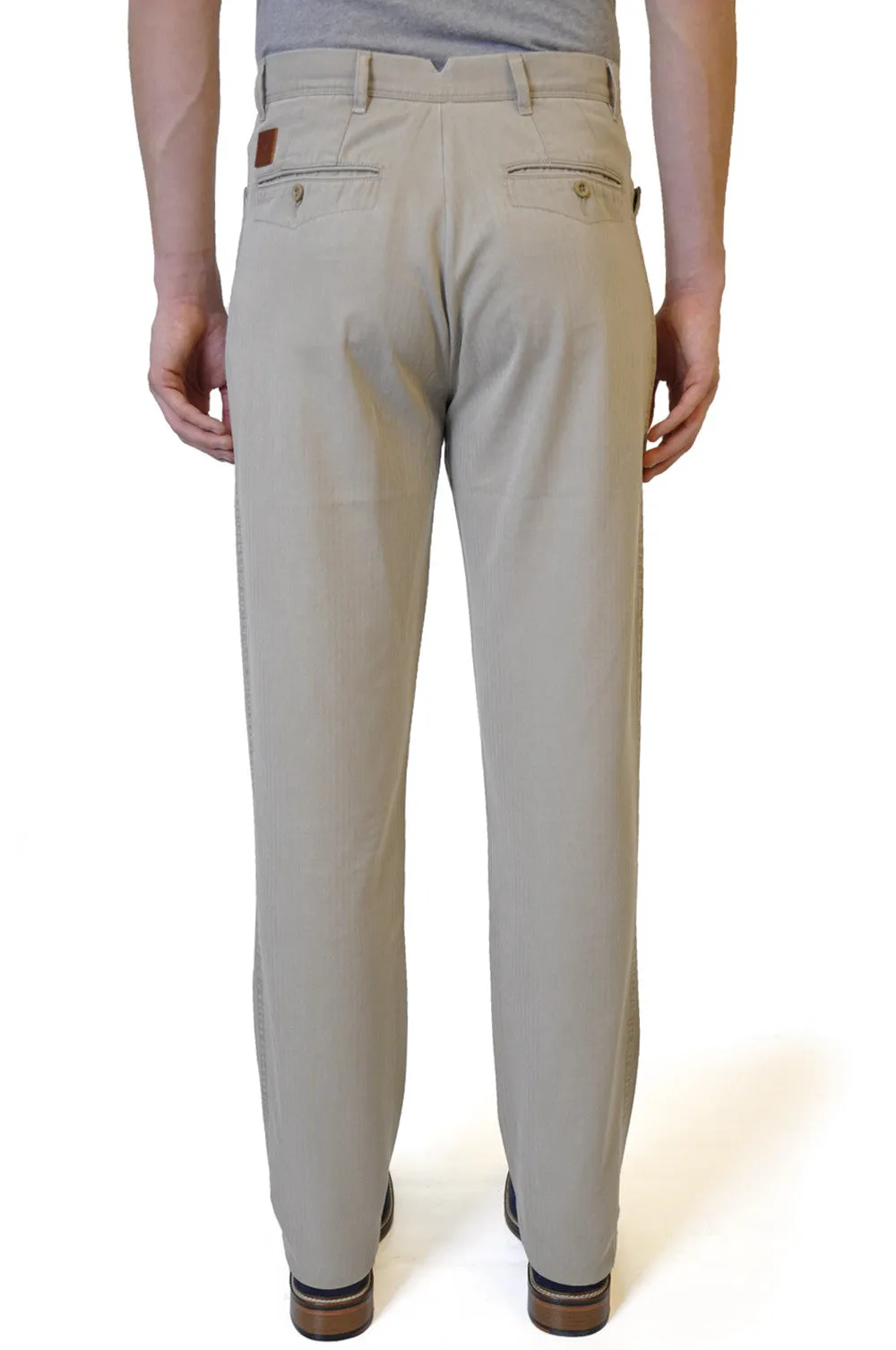 Cream Straight Cotton Chino Trouser