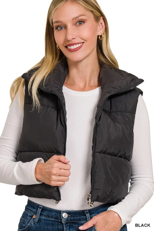 Cropped Puffer Vest