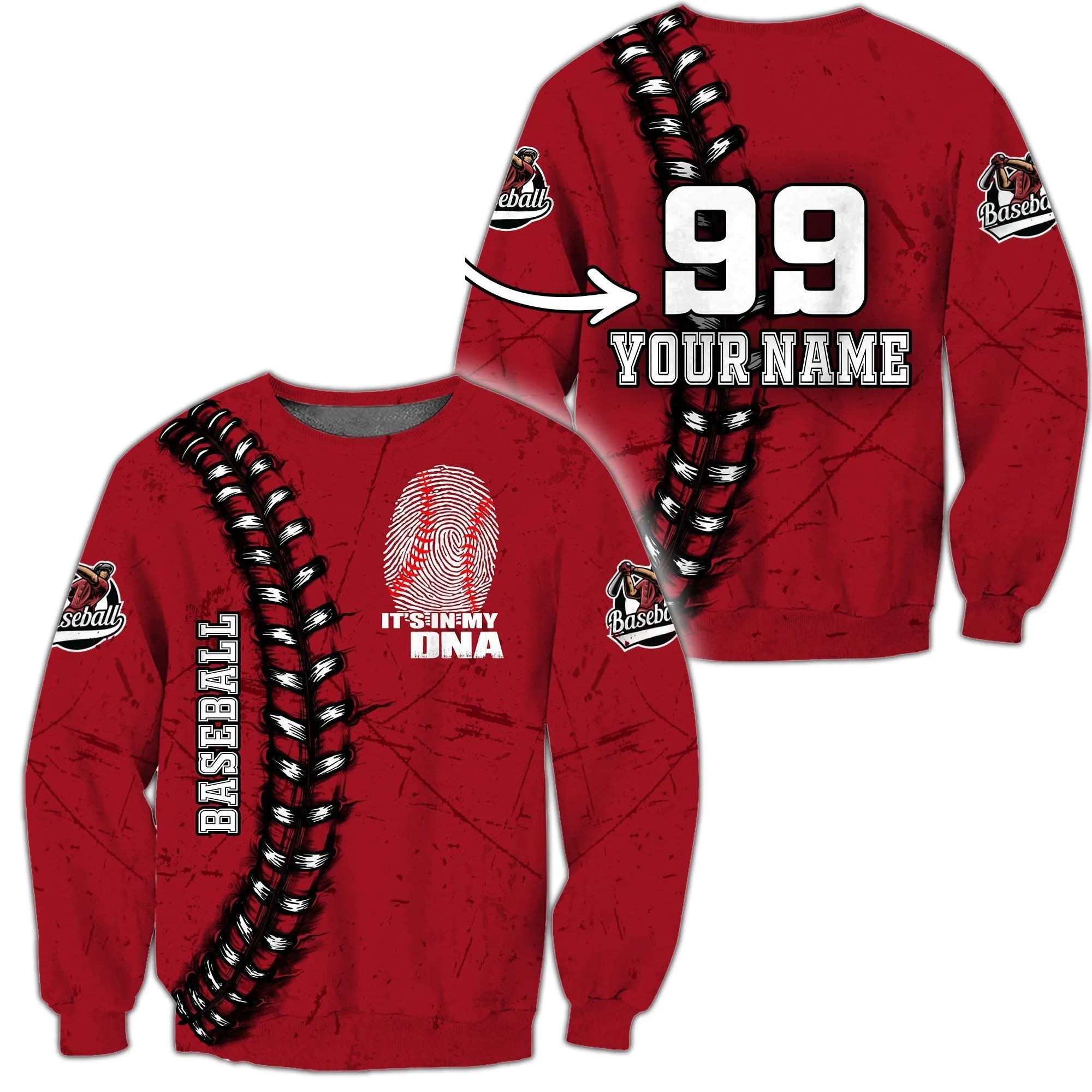 Customize Name & Number Baseball It's My DNA Sweatshirt Hoodie Christmas Shirts For Men And Women