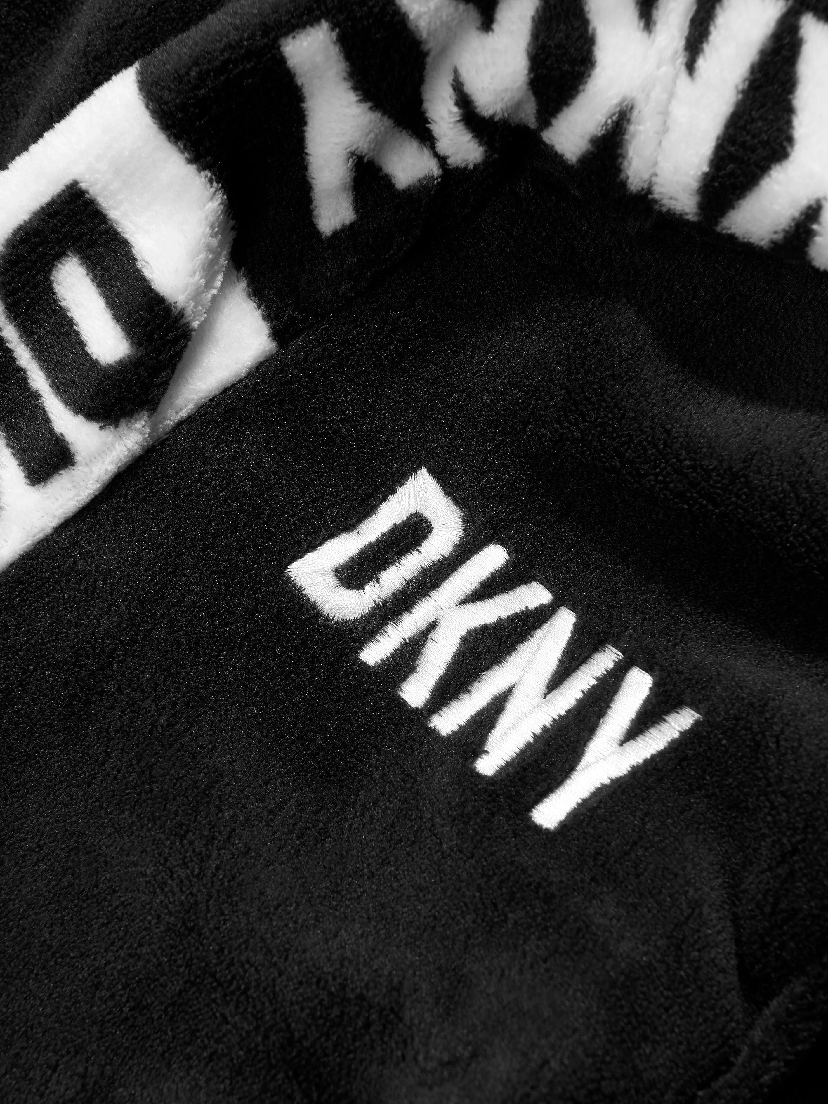 DKNY Boys Logo Bathrobe in Black