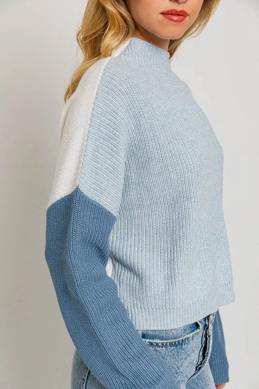 Evermore Color Block Sweater // Blush or Blue