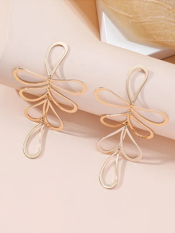 Flower Shape Hollow Tasseled Ear-Ring