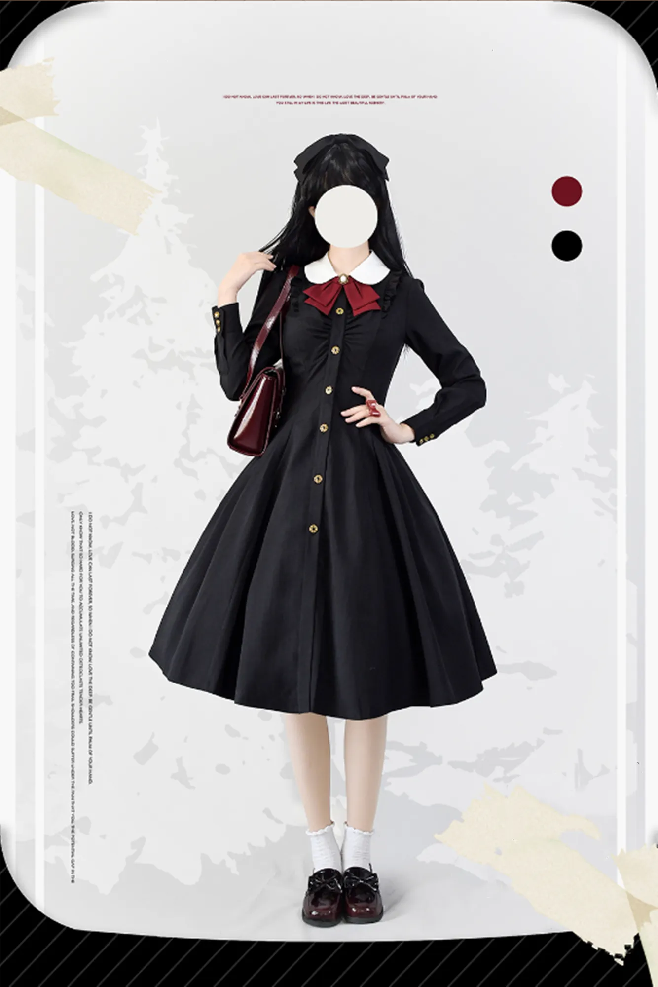 Forest Wardrobe~Winter Lolita Classic Front Open Stripe OP