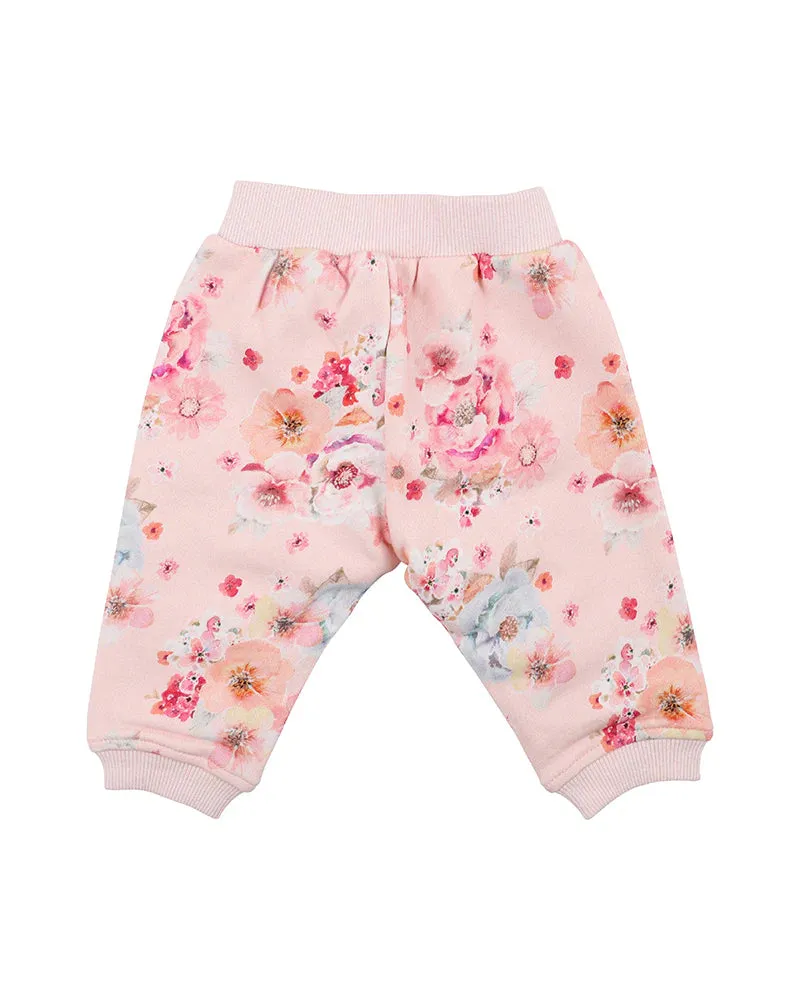 FOX & FINCH PINK BLOOM TRACK PANTS - PINK BLOOM (SIZE00-2)