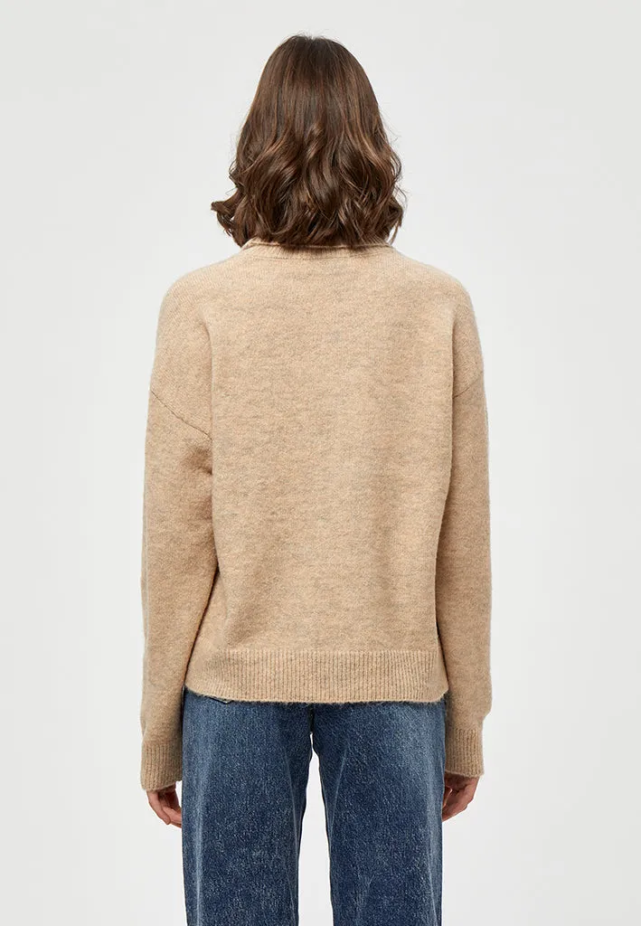 Gea High Neck Pullover - Winter Twig Sand Melange