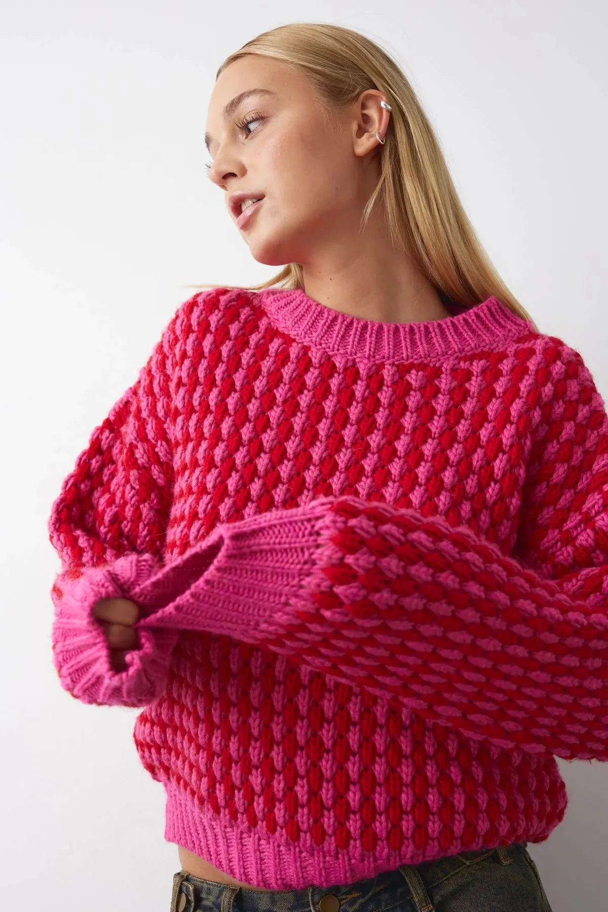 Gio Knit Jumper - Pink/Red Mix