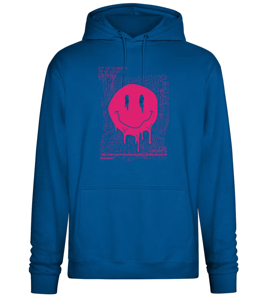 Glitched Pink Smiley Design - Premium Essential Unisex Hoodie