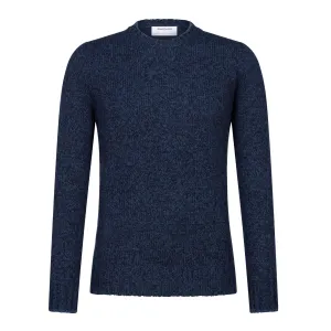 GRAN SASSO X HENRY SARTORIAL Wool Crew Neck Knit NAVY