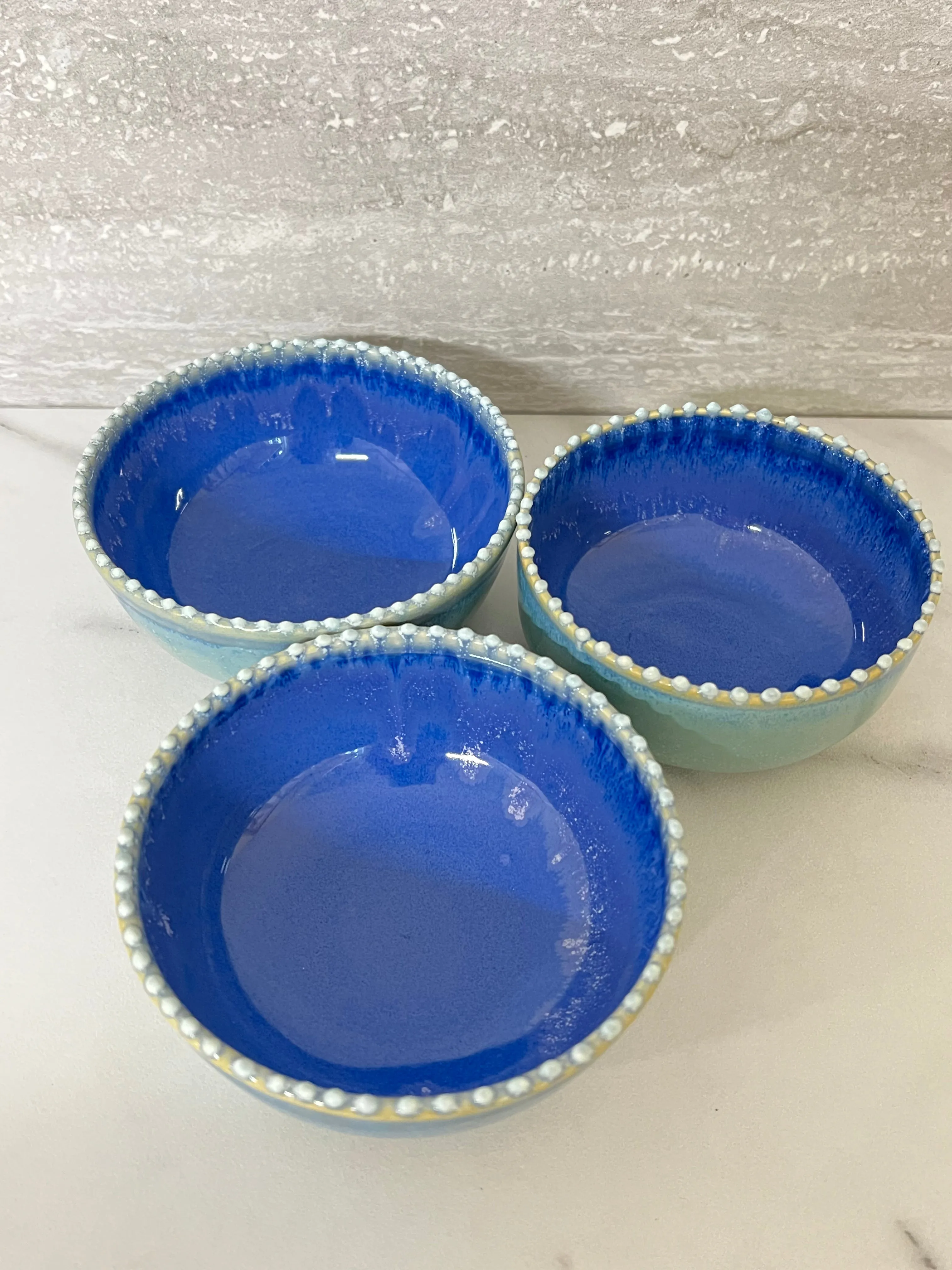 Handmade Pottery Snack Bowls Set (3 bowls)