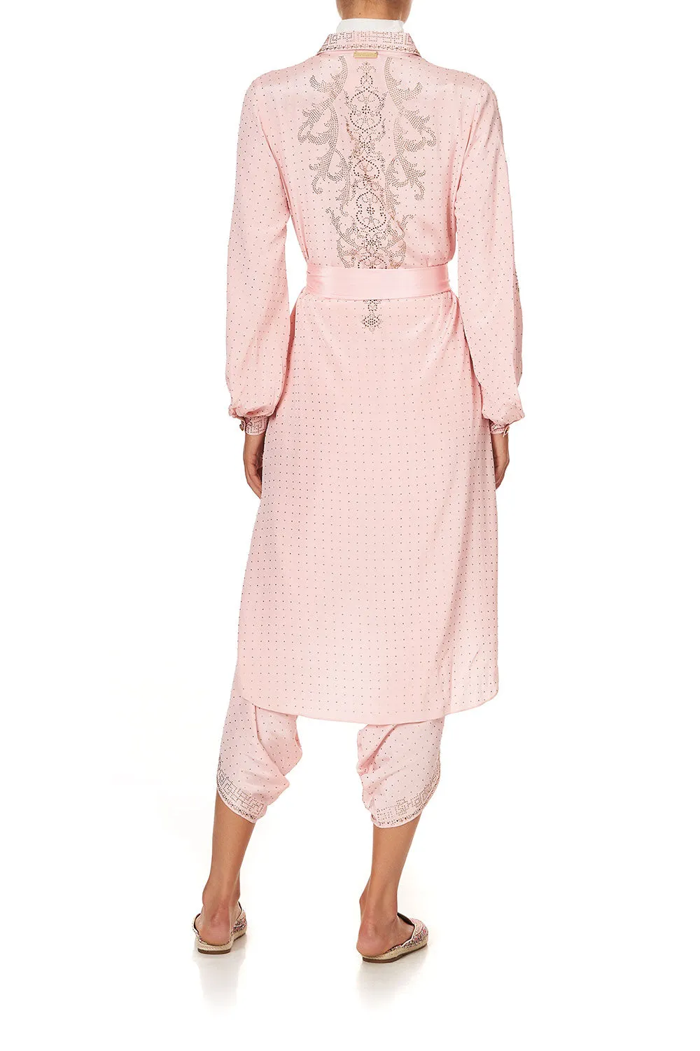 HIGH LOW MIDI SHIRT DRESS LUXE PINK