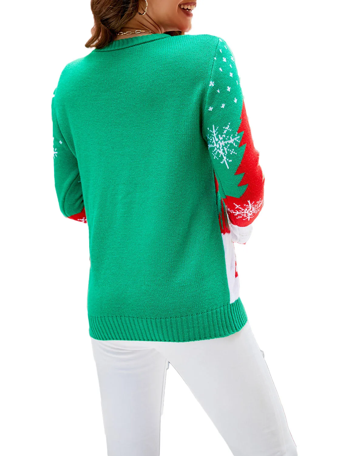 iB-iP Women's Casual Christmas Cozy Top Long Sleeve Pullover Sweater