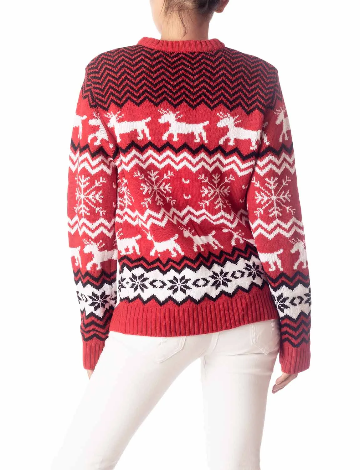 iB-iP Women's Casual Christmas Reindeer Long Sleeve Top Pullover Sweater