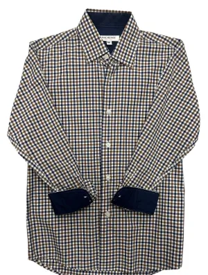 ISAAC MIZRAHI BOY COTTON DRESS SHIRT - BLUE