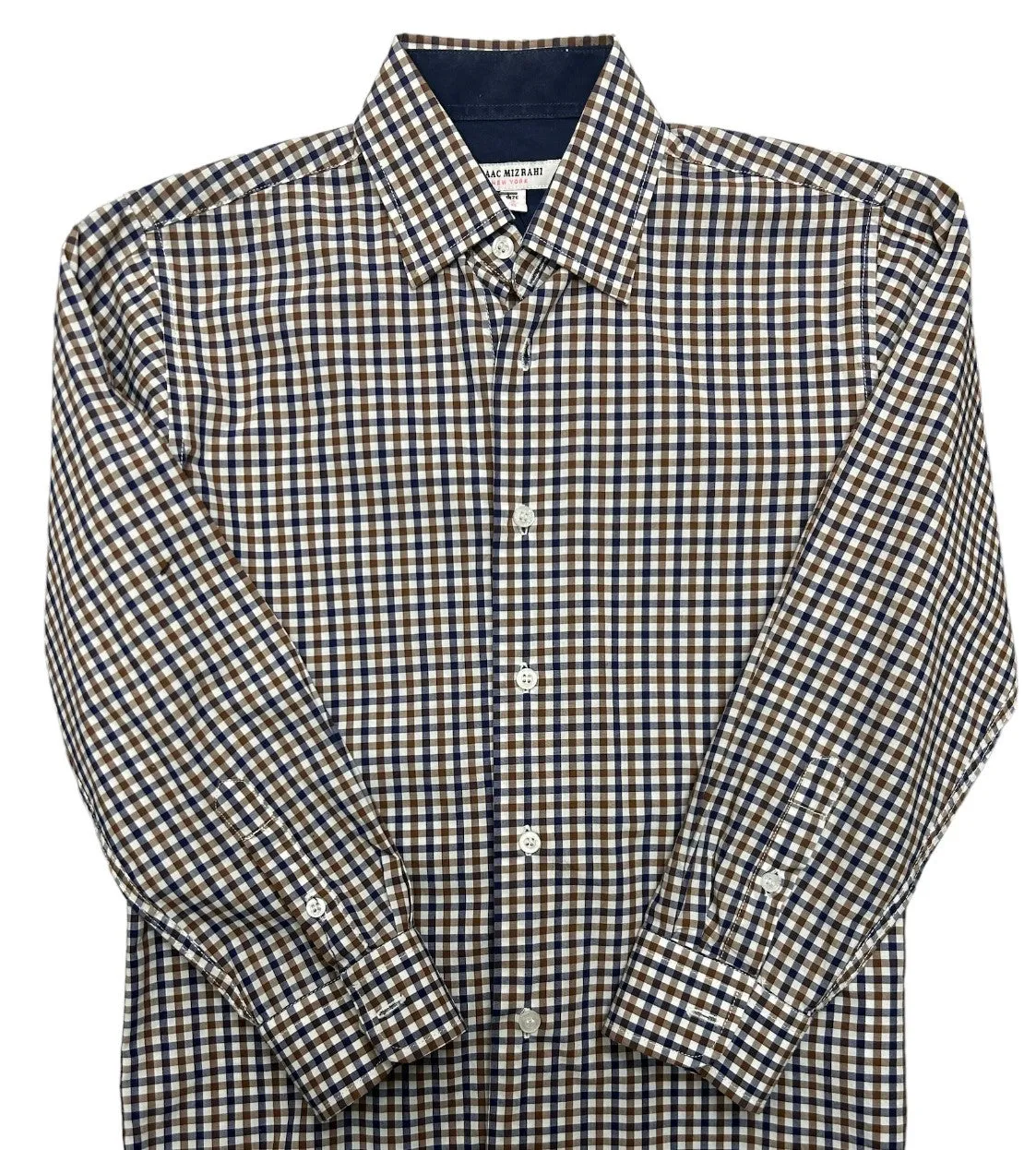 ISAAC MIZRAHI BOY COTTON DRESS SHIRT - BLUE