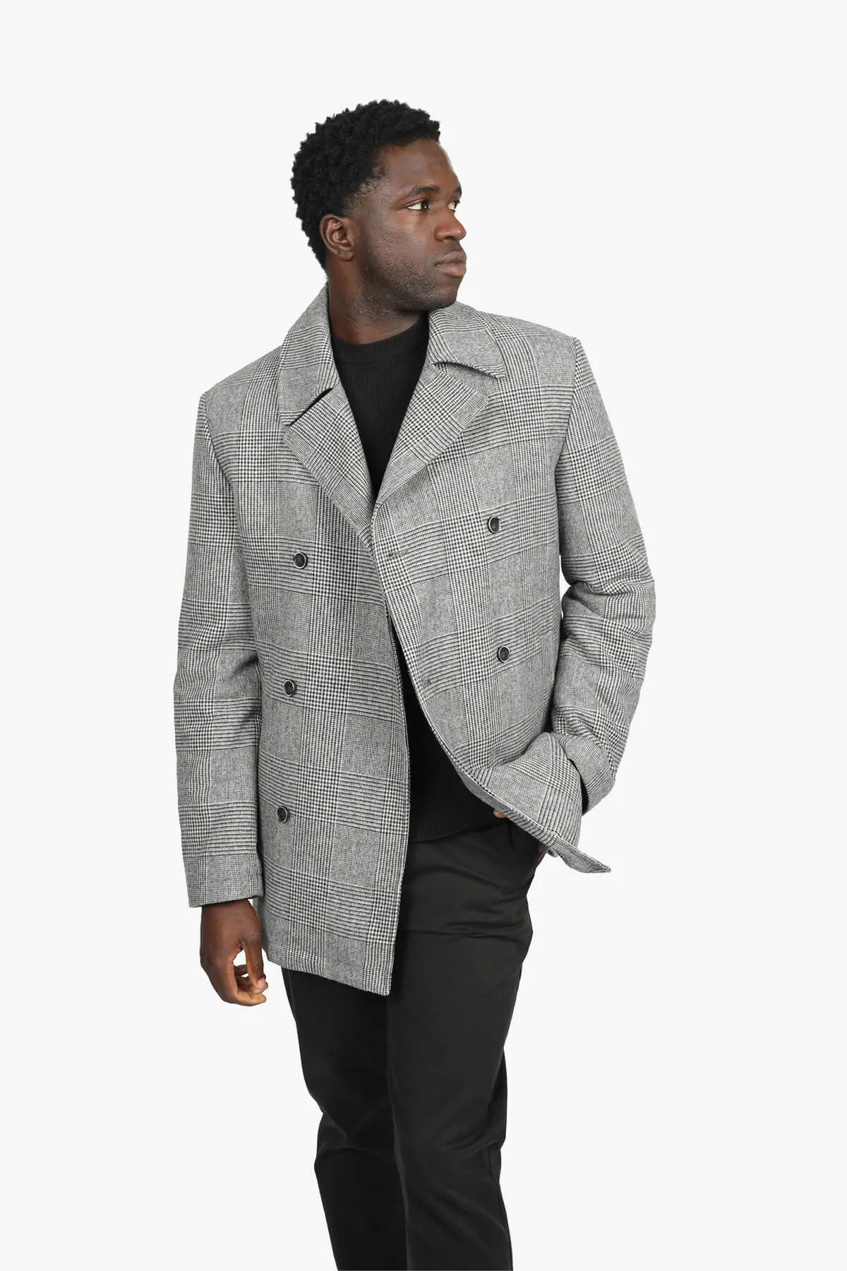 James Harper | Pow Check Padded Peacoat