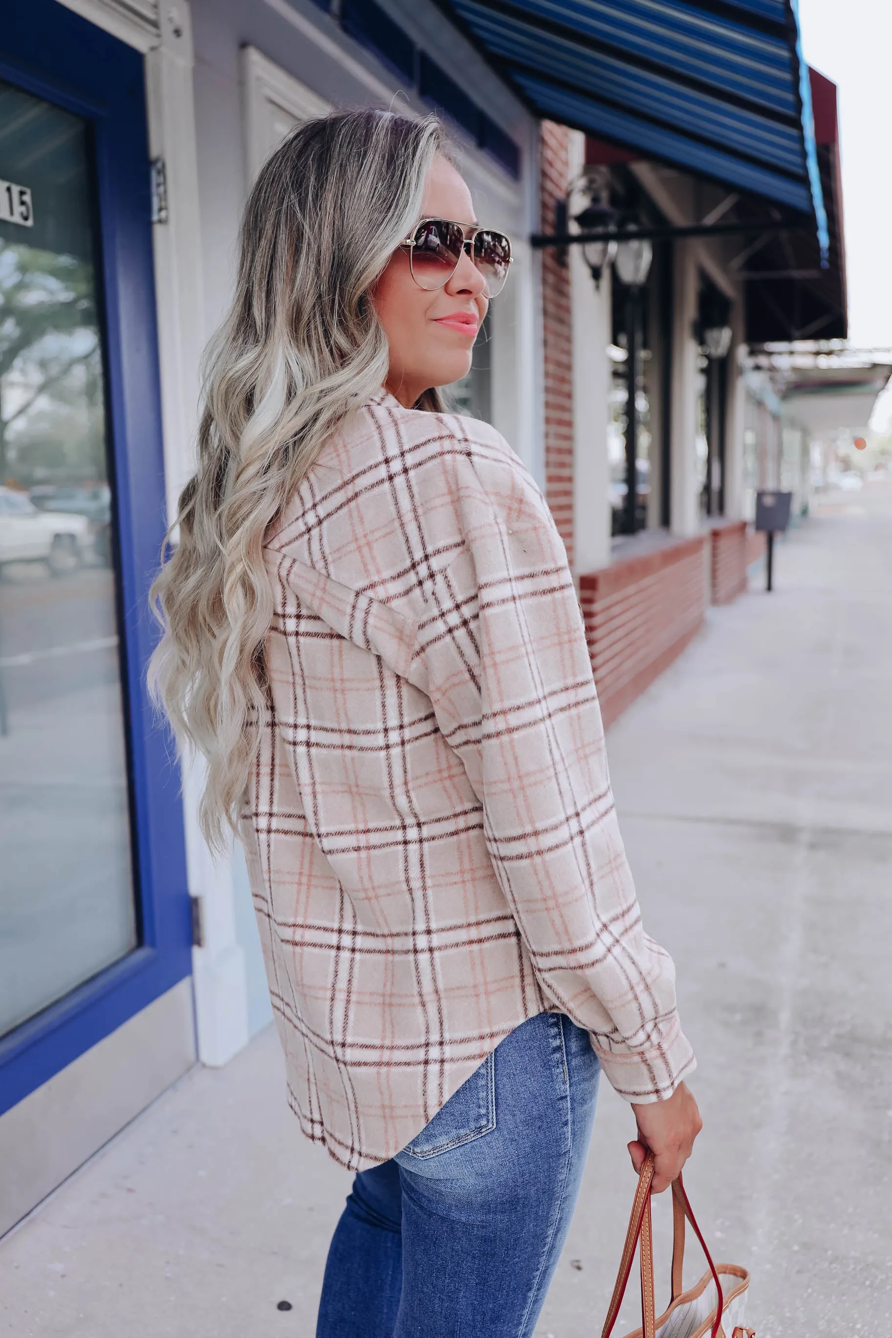 Jasper Beige Plaid Shacket