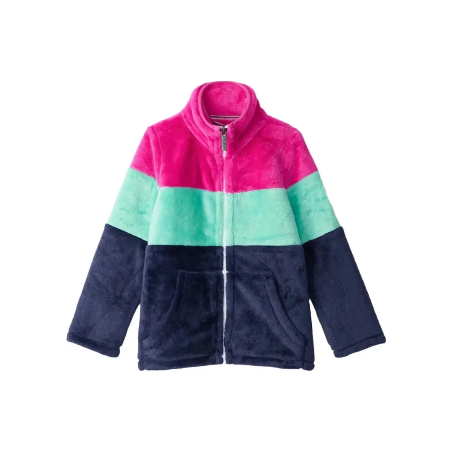 K's Colour Block Fuzzy Fleece Zip-Up Jacket