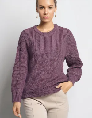 Lavender Ribbed Knit Pullover