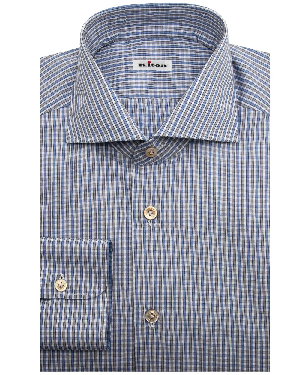 Light Blue and Grey Check Dress Shirt