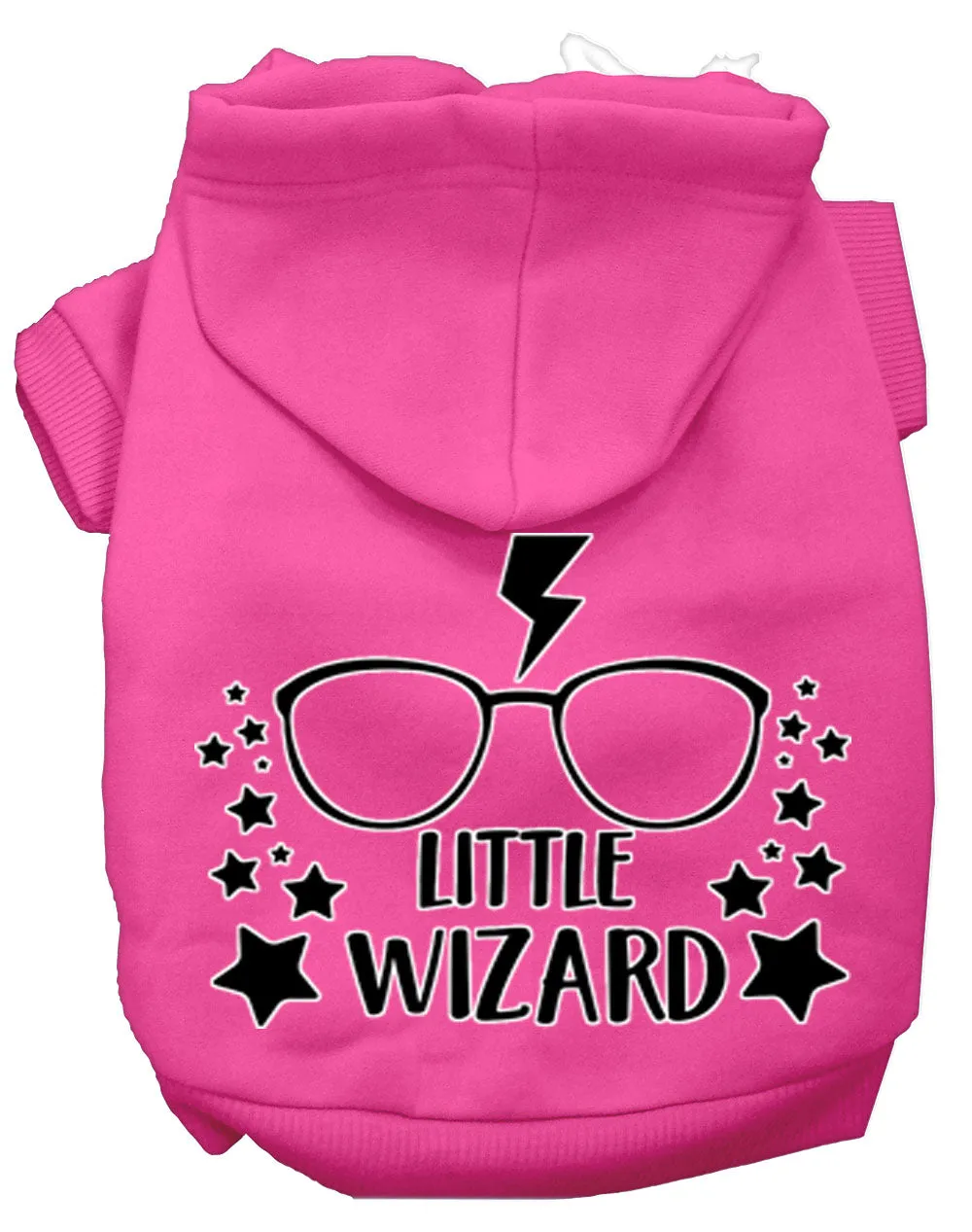 Little Wizard Screen Print Dog Hoodie Bright Pink Xl