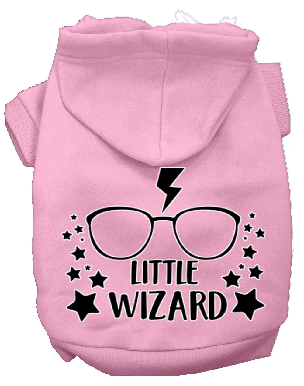 Little Wizard Screen Print Dog Hoodie Light Pink S