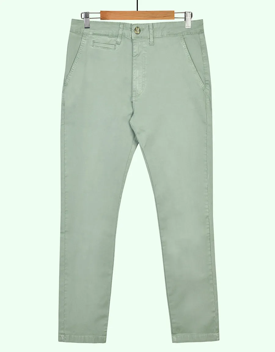 M-17 Men's Slim Straight Chino Pant - SEA GREEN