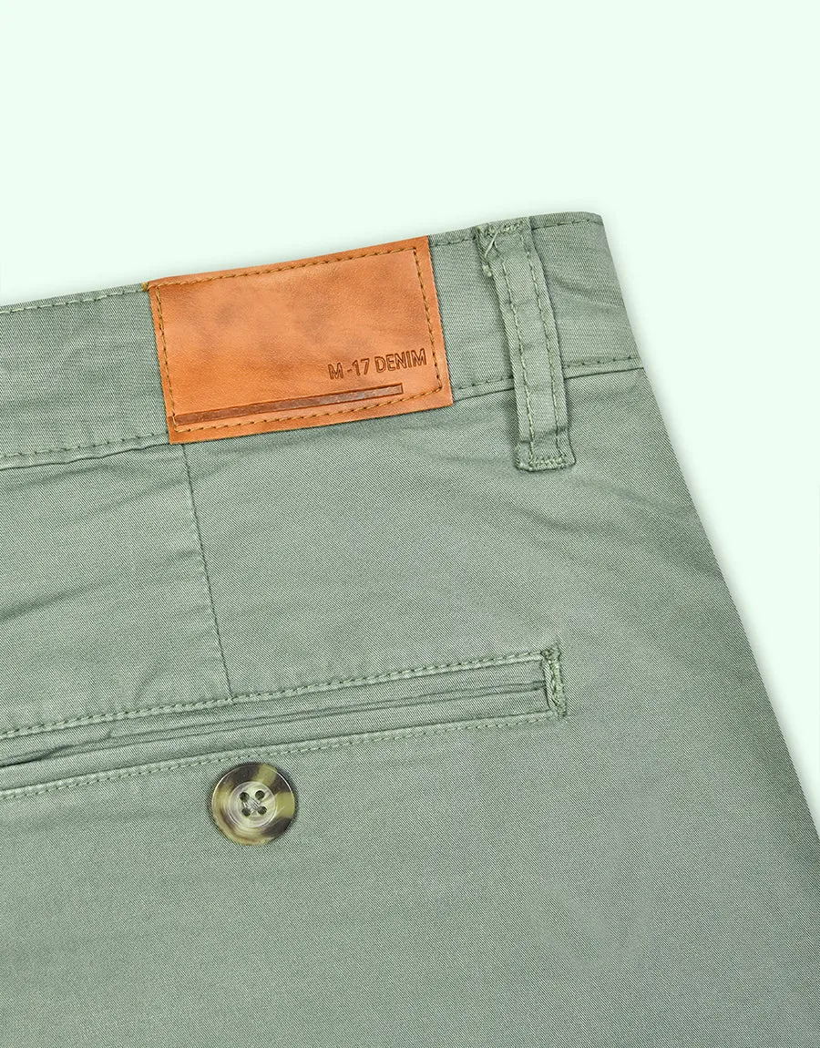 M-17 Men's Slim Straight Chino Pant - SEA GREEN