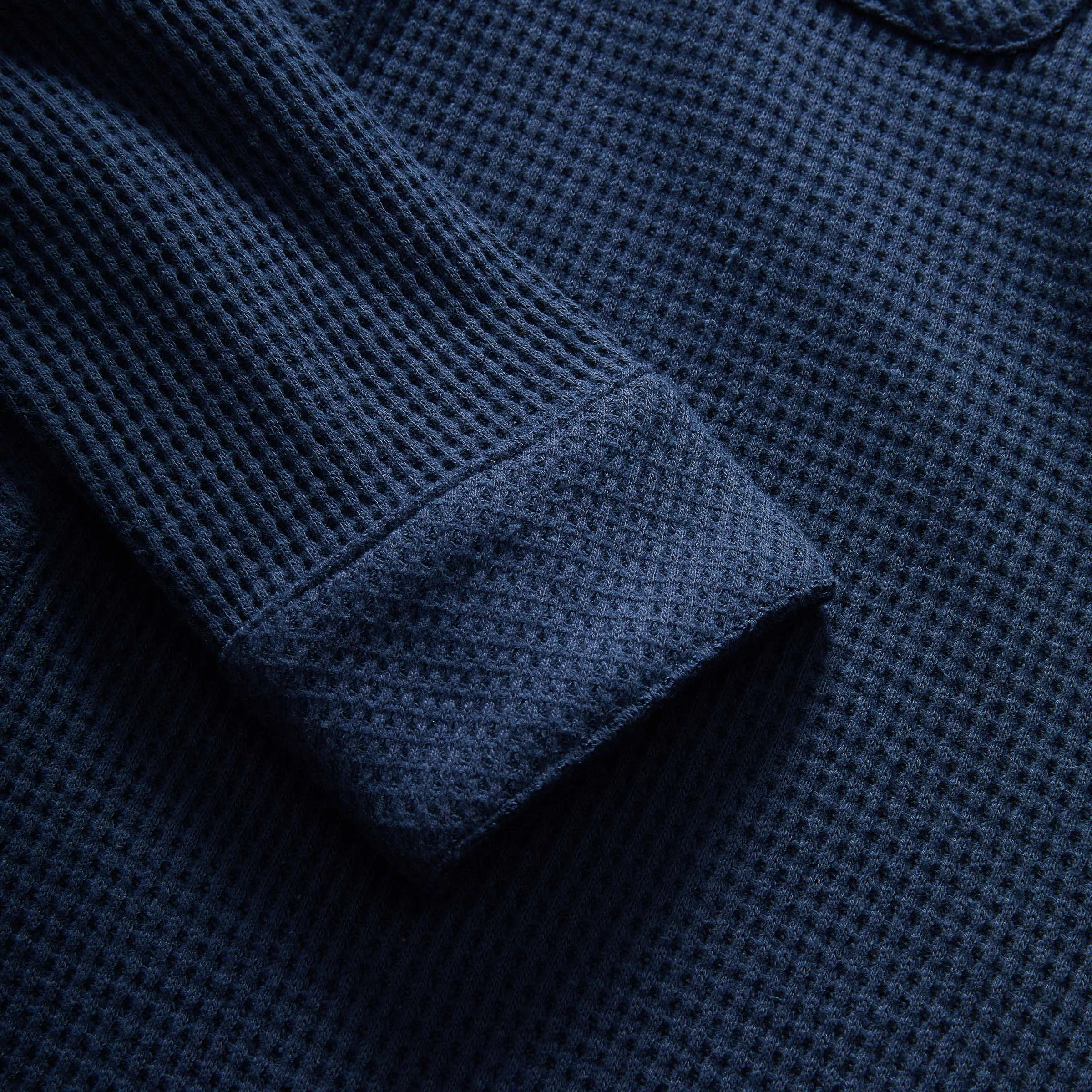 Magnetic Front WaffleWeave Casual Shirt with Dual Pockets in Navy