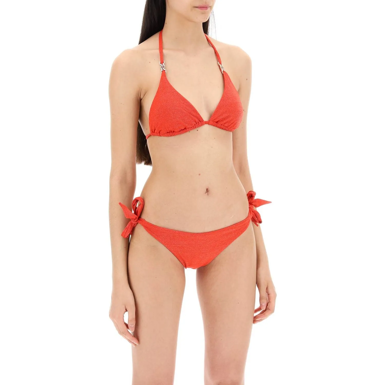 Max Mara Beachwear triangle bikini top in jersey and lurex fabric